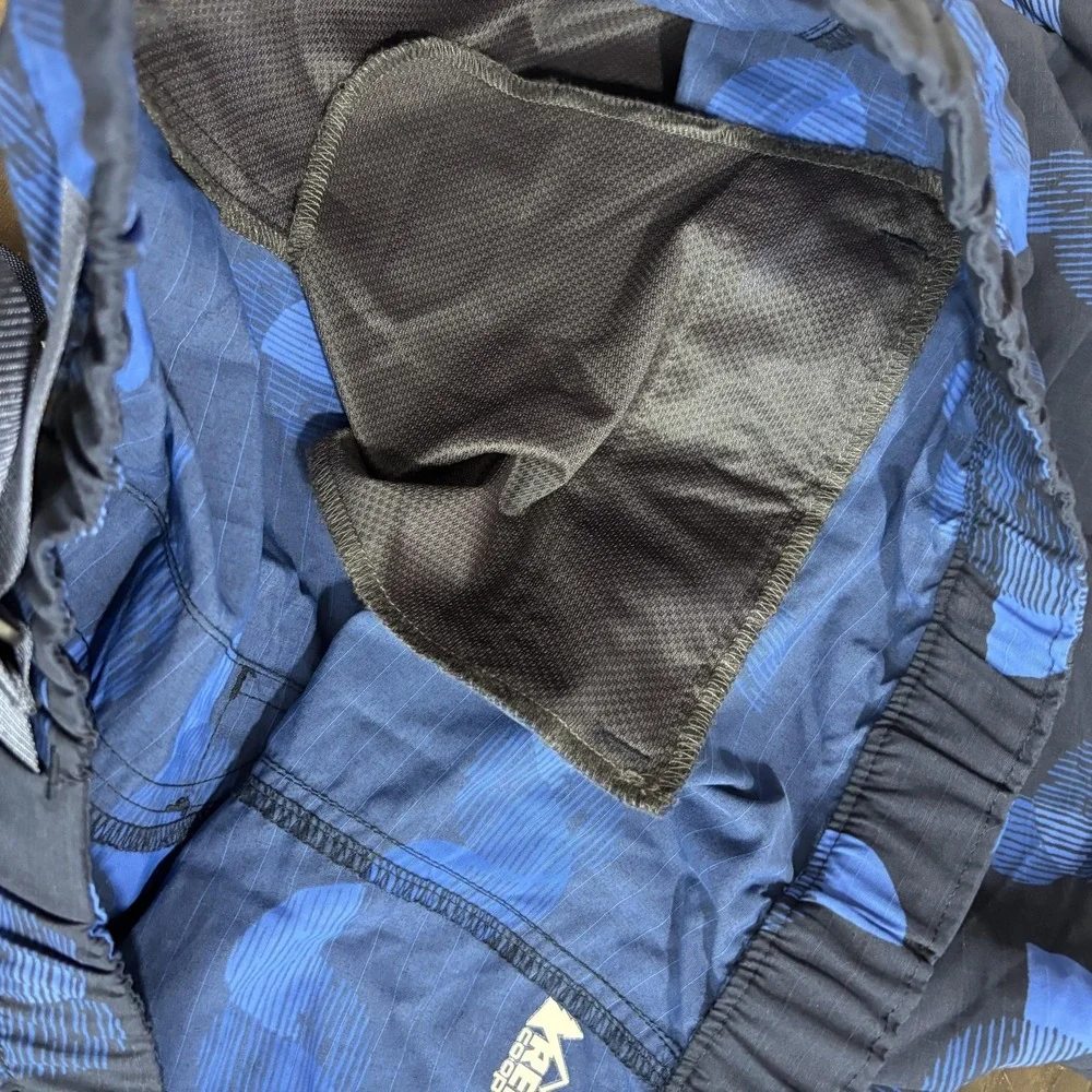 REI Co-op Ripstop Amphibian Shorts Mens XL Blue Belted Beach Outdoors Quick Dry